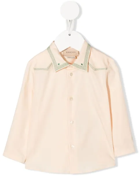 Gucci Kids embroidered cotton shirt