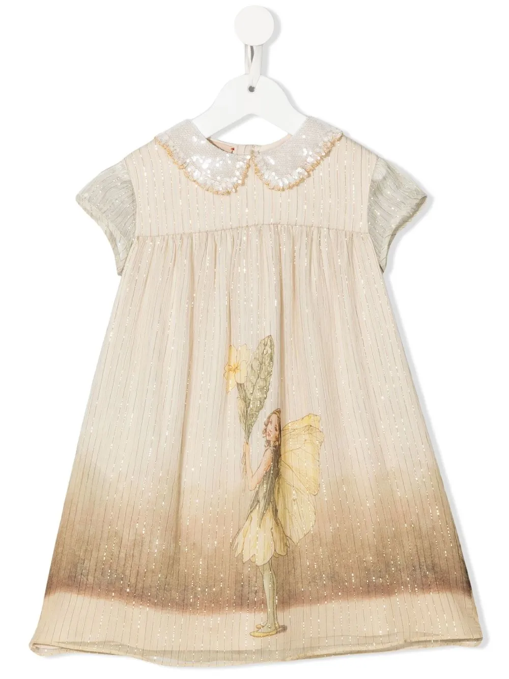 

Gucci Kids fairy-print lamé silk dress - Gold