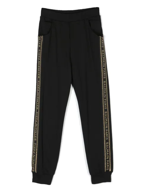 Balmain Kids TEEN logo tape track pants