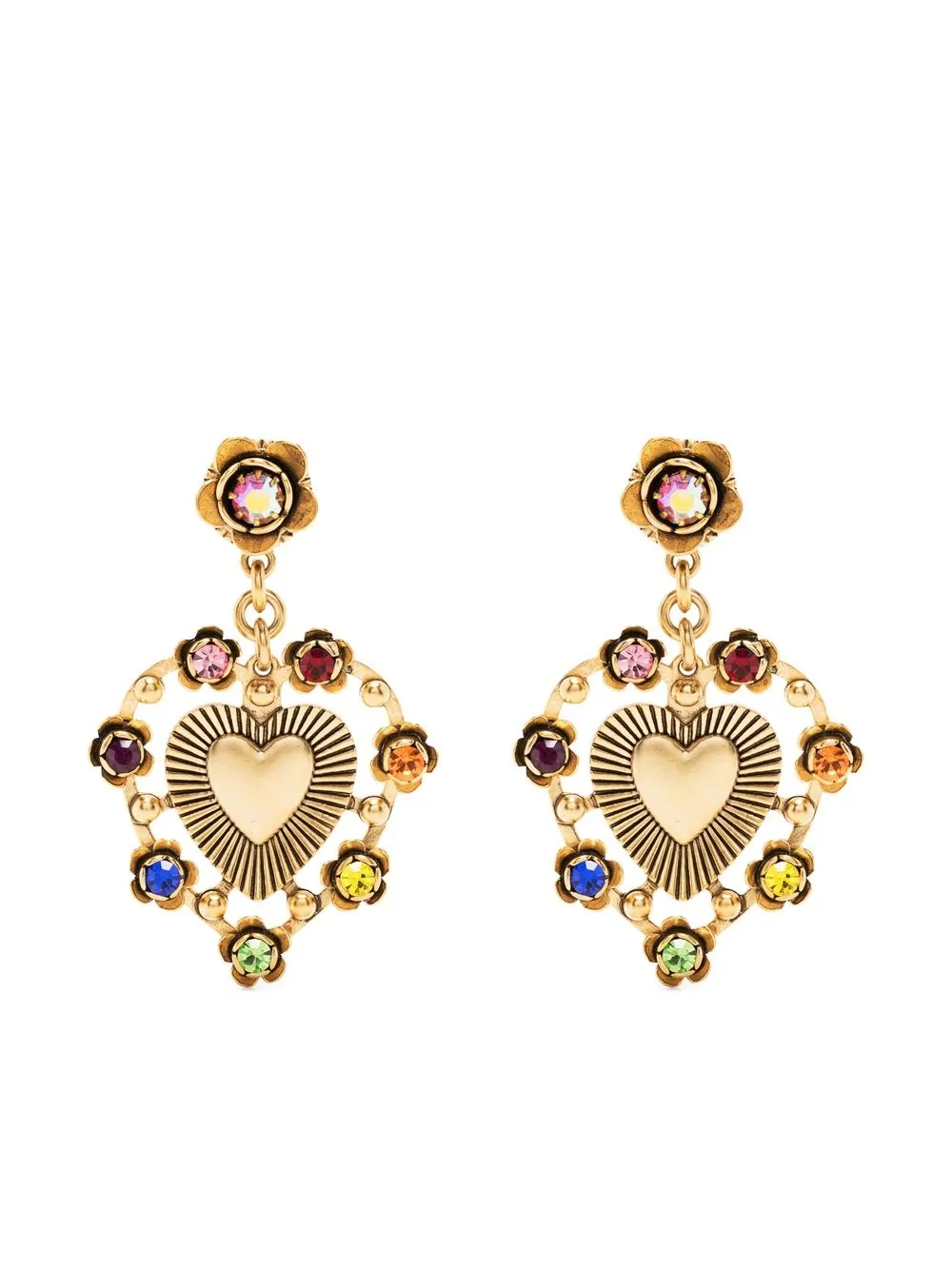 

Brinker & Eliza Adele heart gemstones earrings - Gold