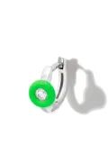 EÉRA 18kt white gold enamel diamond huggie hoop earring - Silver