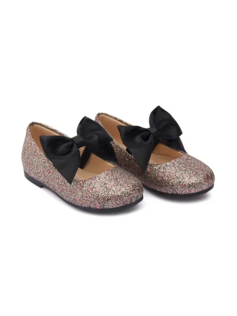 Tulleen bow-detail ballerina shoes