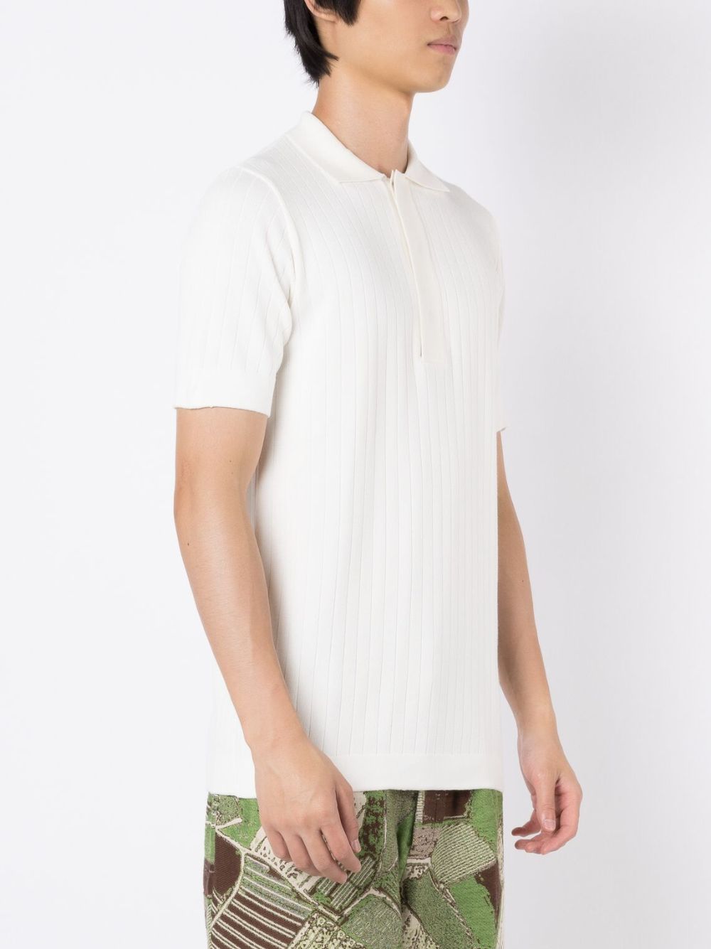 Shop Misci Fine-ribbed Polo Shirt In White