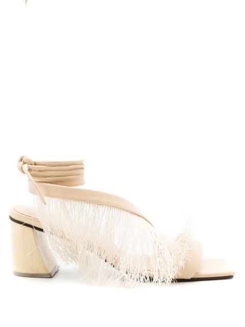 MISCI Sanro feather-trimmed sandals