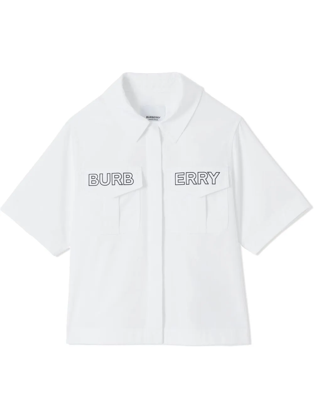 

Burberry Kids camisa con logo estampado - Blanco