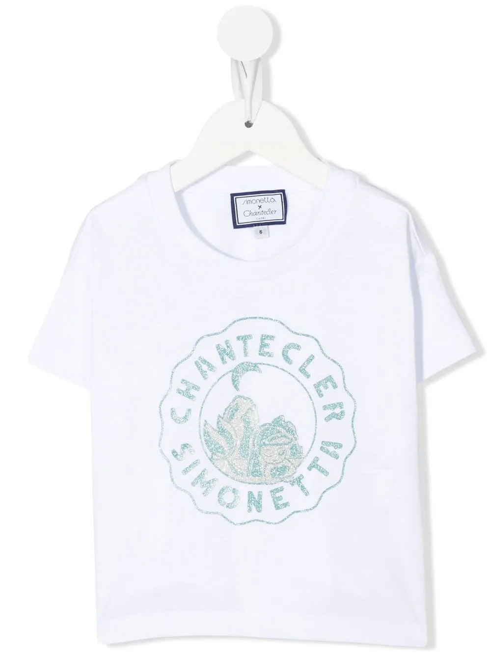 

Simonetta glitter logo T-shirt - White