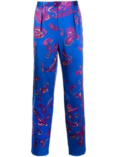 Saint Laurent pantalones con estampado de cachemira
