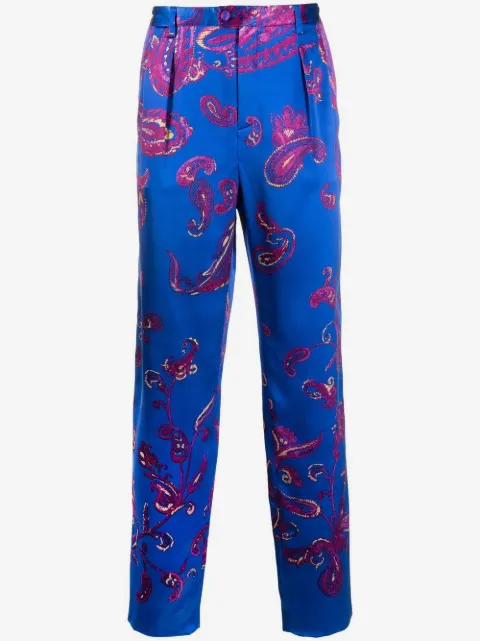 Saint Laurent paisley-print tailored trousers