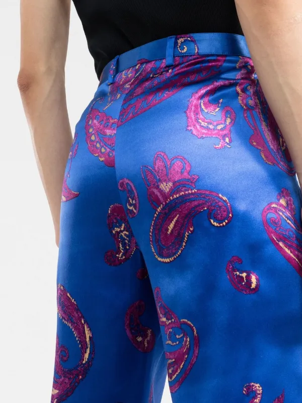 Saint Laurent paisley-print Tailored Trousers | Blue