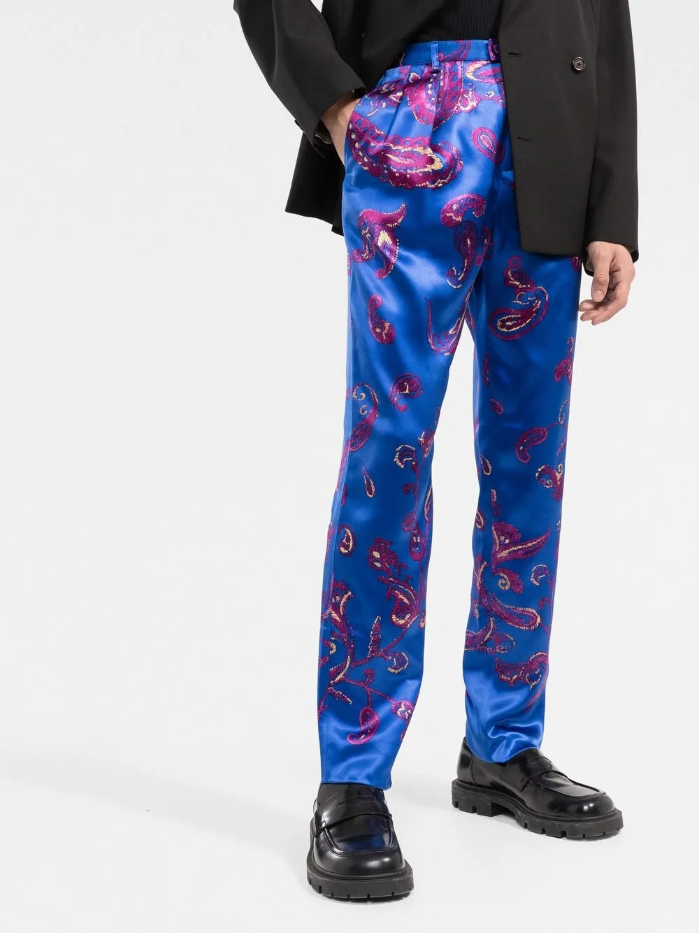Saint Laurent paisley-print Tailored Trousers | Blue