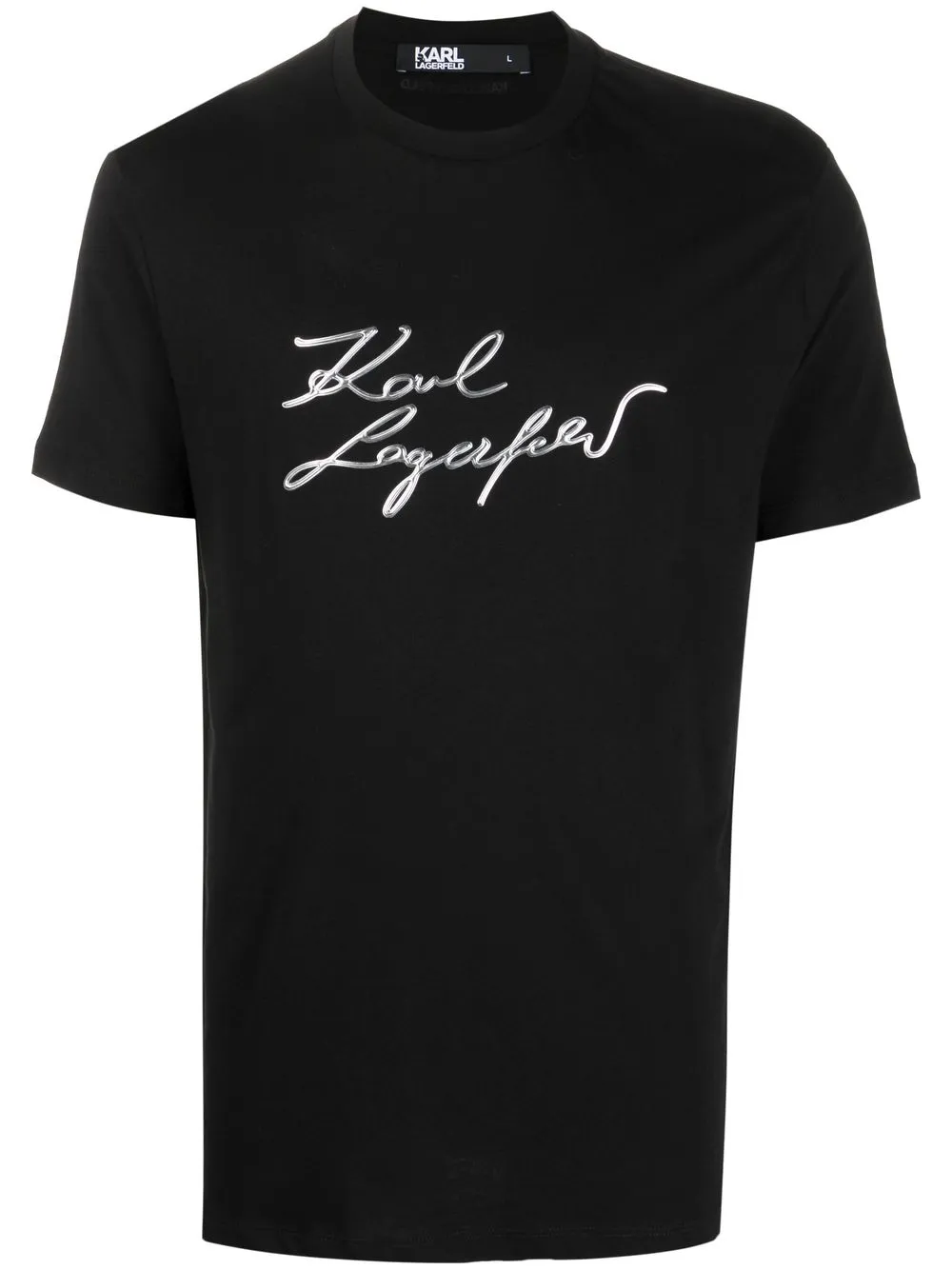 Karl Lagerfeld T-shirt con logo goffrato - Nero