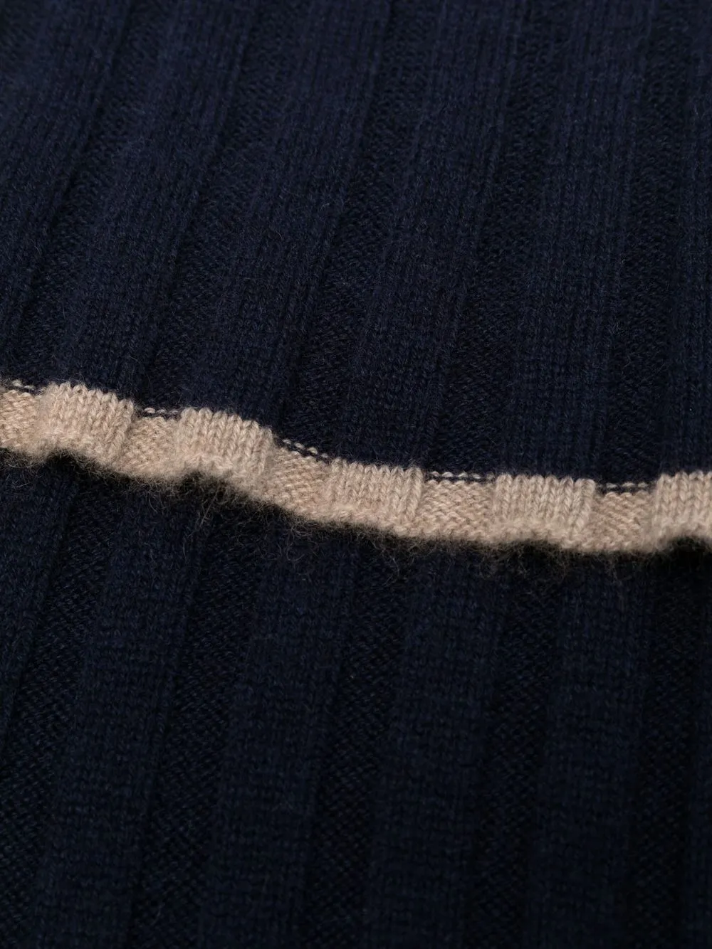 Brunello Cucinelli Ribbed Cashmere Scarf In Blue
