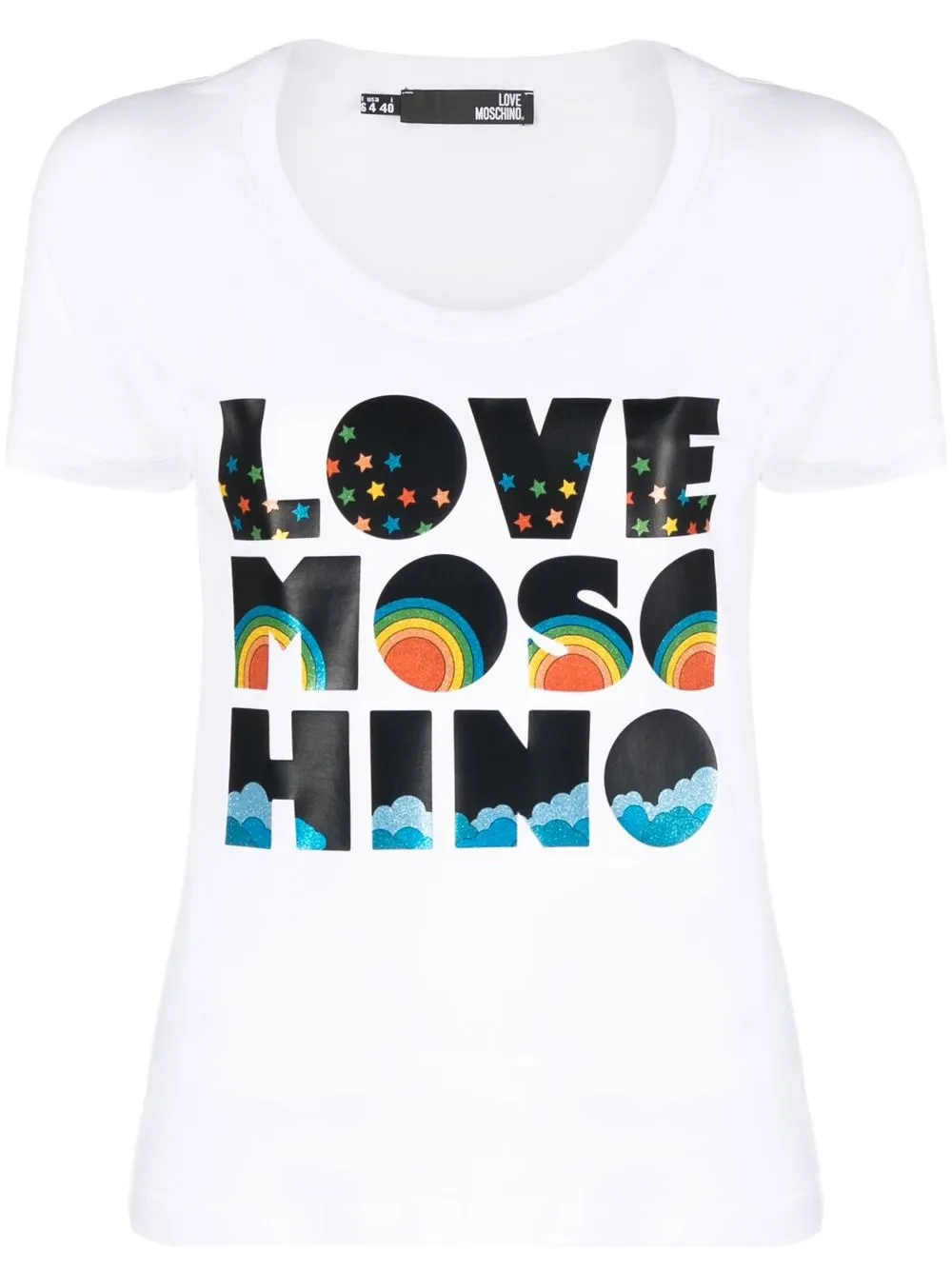 

Love Moschino playera con logo estampado - Blanco