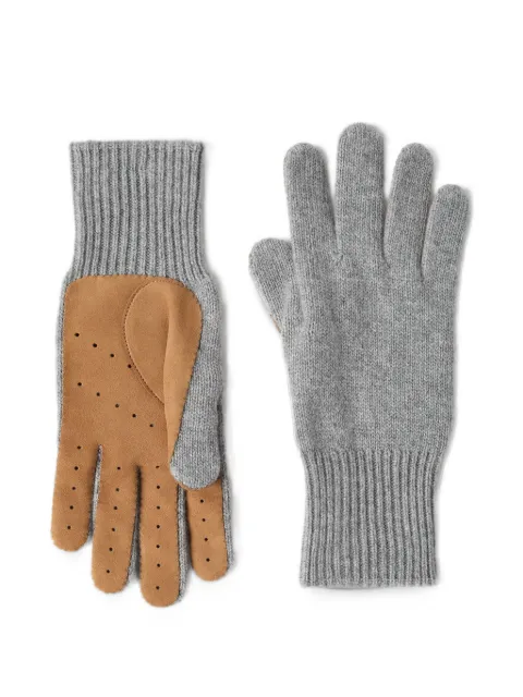 Brunello Cucinelli gants en cachemire à bords en cuir