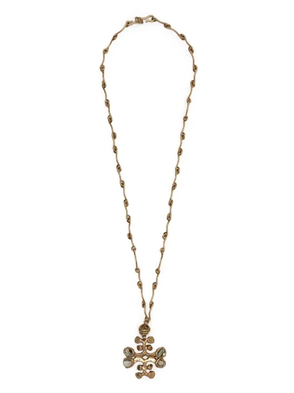 Tory Burch Brutalist Logo Pendant Necklace - Farfetch