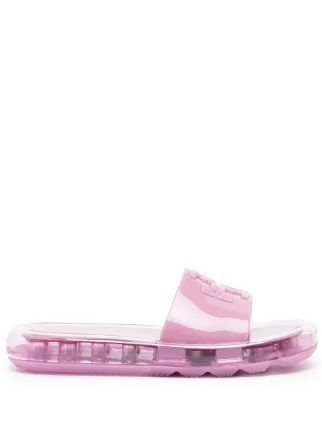 Tory Burch debossed logo Jelly Slides Farfetch