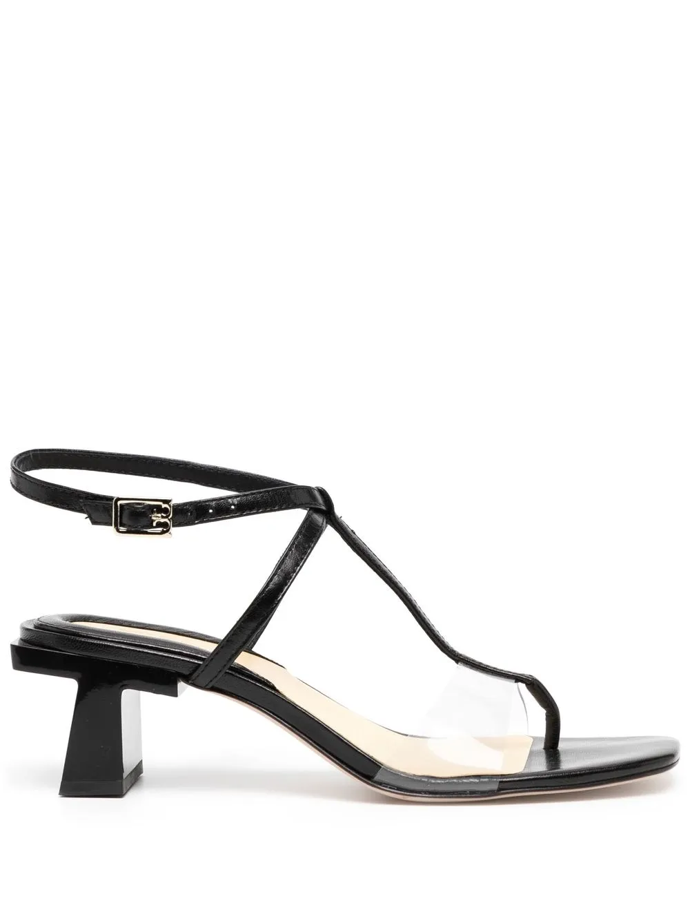 

Tory Burch sandalias con panel transparente y tacón de 50mm - Negro