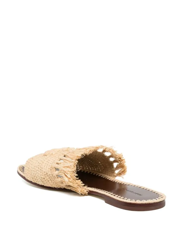 Tory Burch Eleanor Raffia Slides - Farfetch