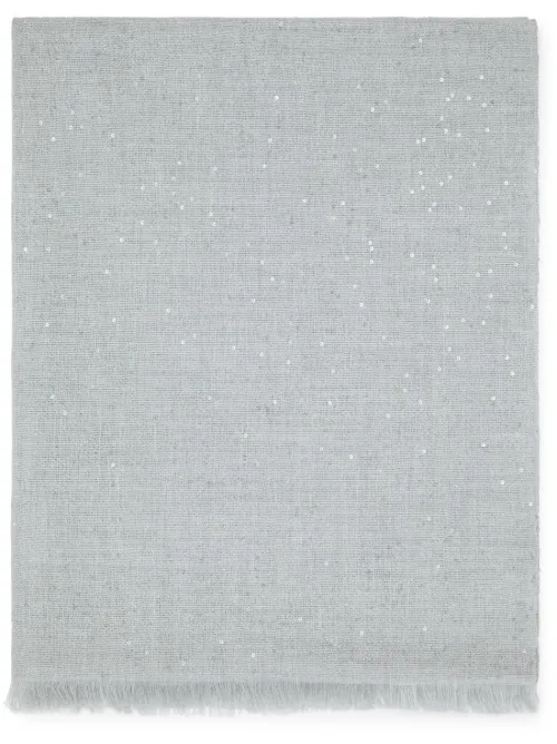Écharpe brodée de sequins à franges - Brunello Cucinelli - Modalova
