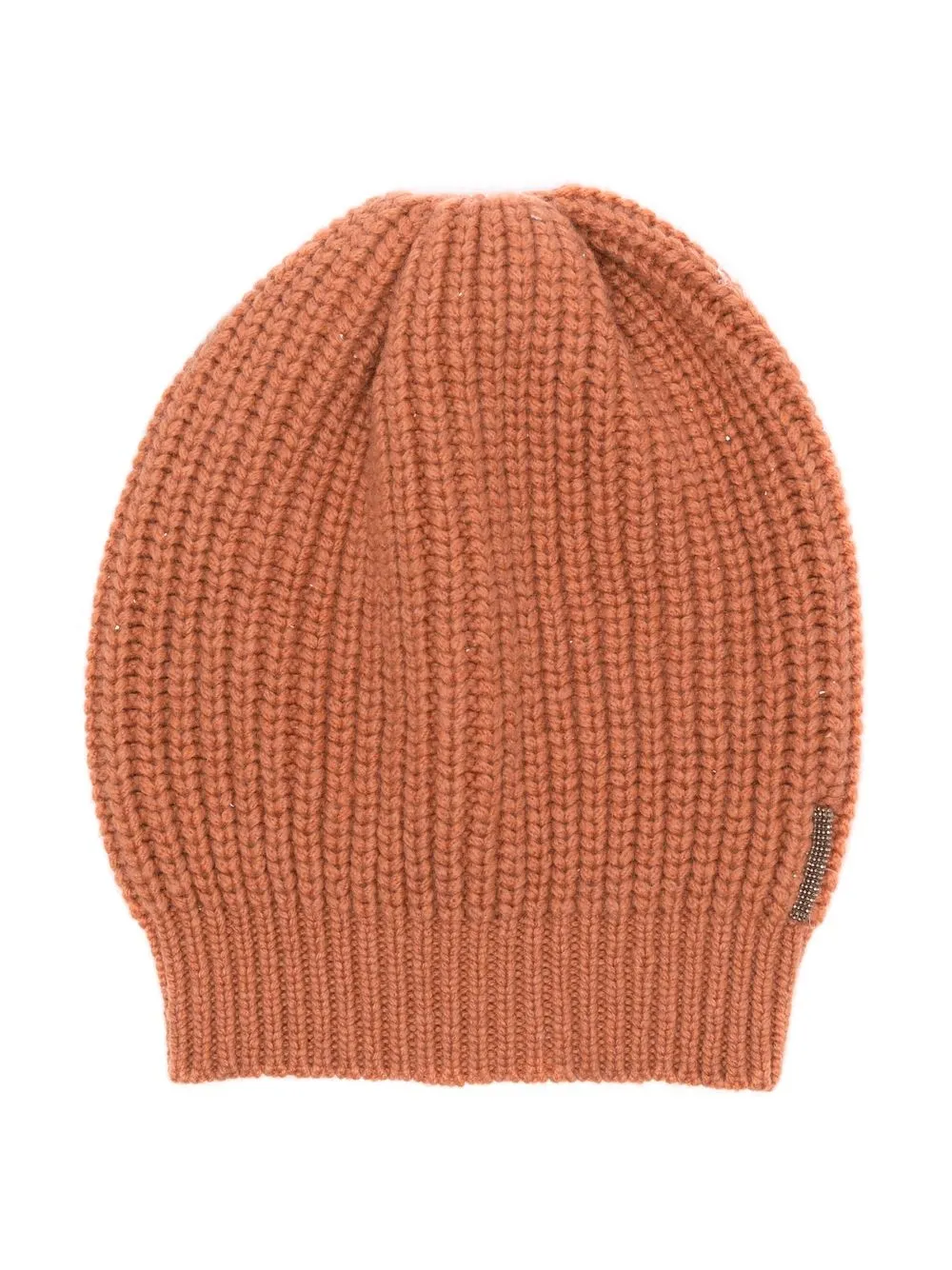 

Brunello Cucinelli Kids English rib knit cashmere beanie - Orange