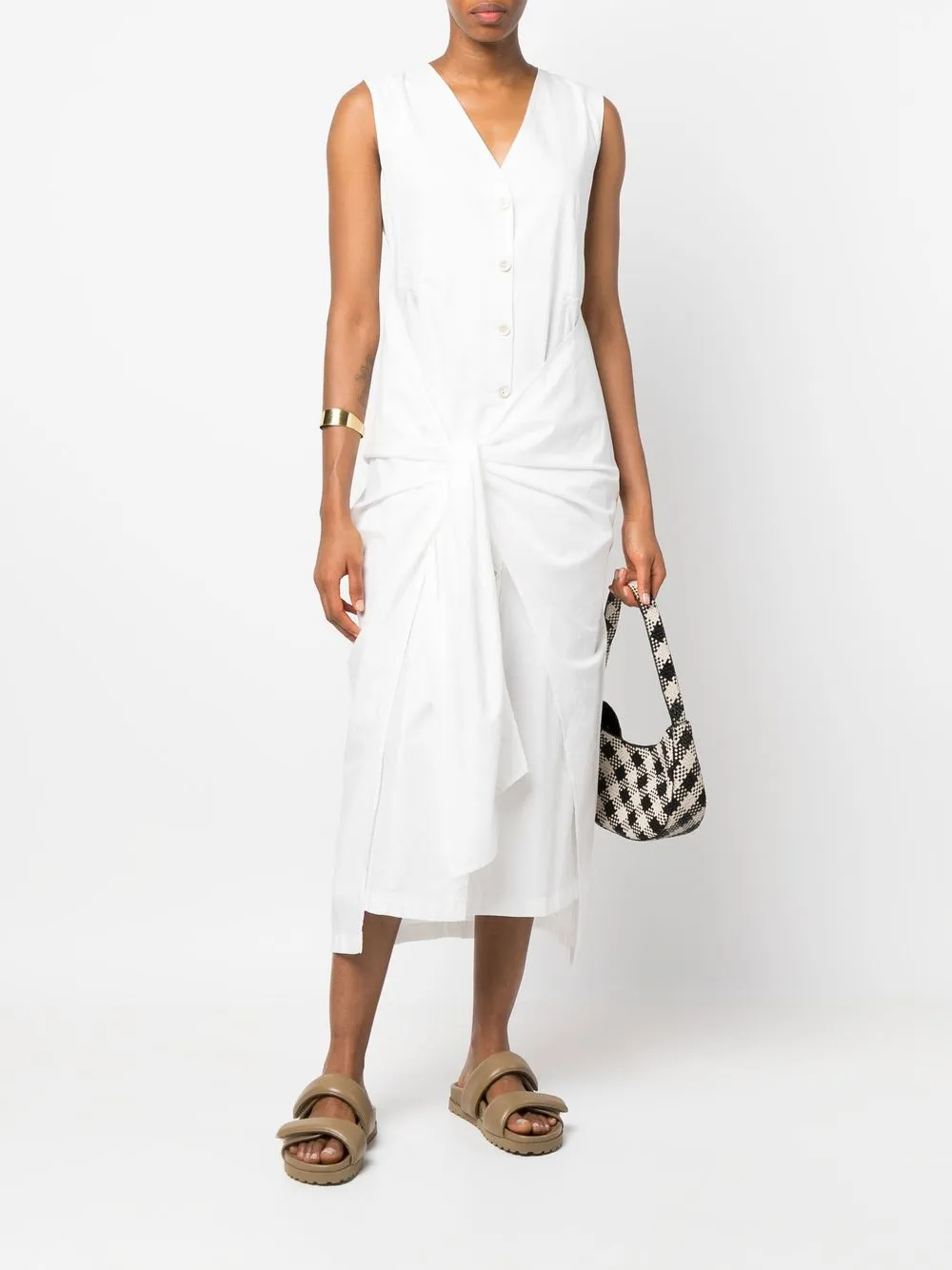 Erika Cavallini Mouwloze blousejurk - Wit