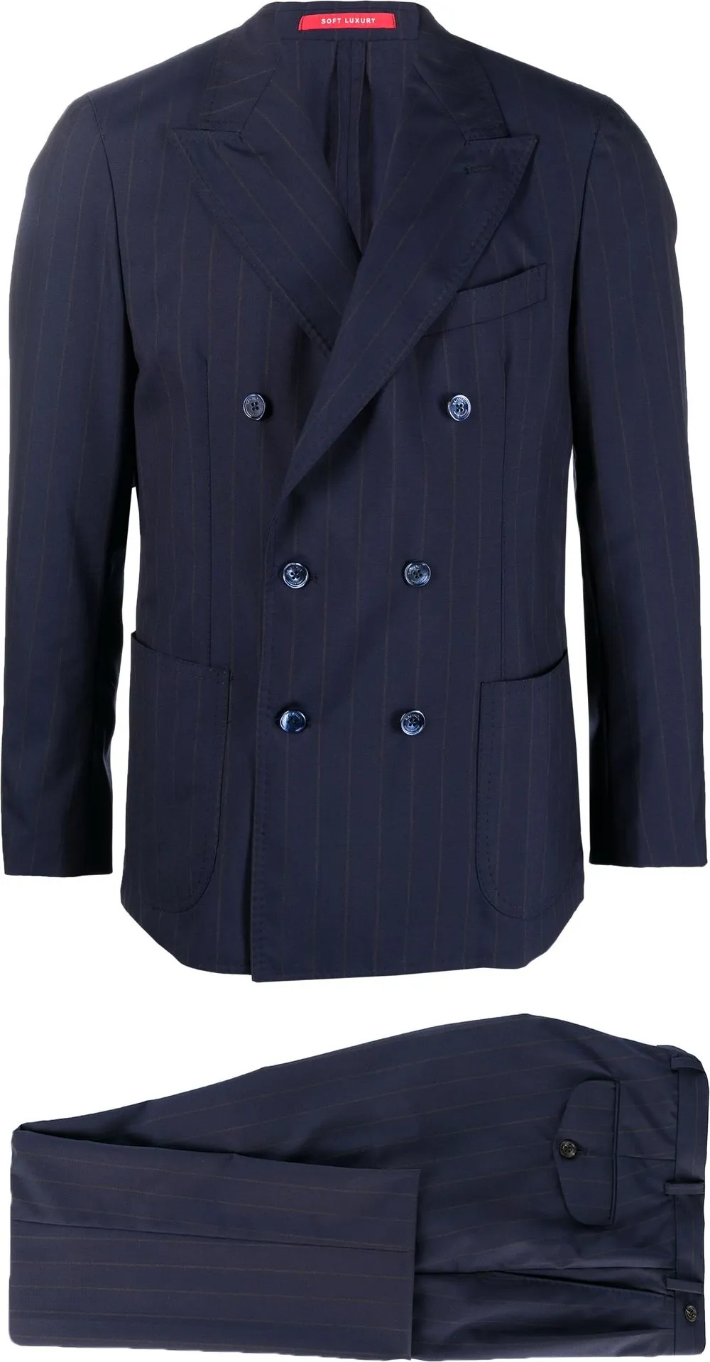 

Bagnoli Sartoria Napoli double-breasted virgin-wool suit - Blue