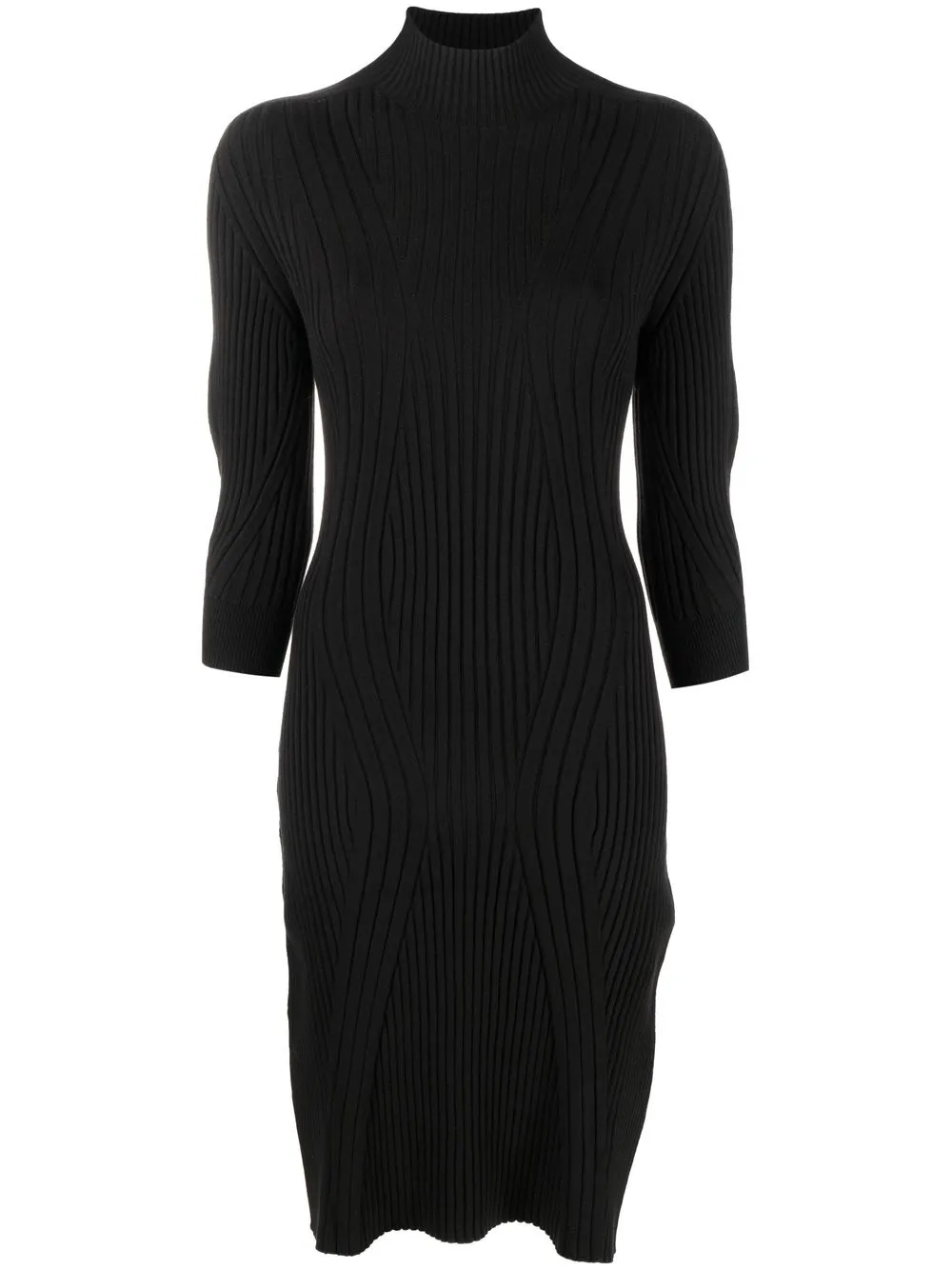 

Low Classic high-neck ribbed-knit dress - Black