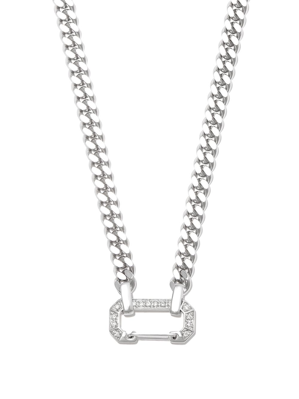 

EÉRA 18kt white gold diamond carabiner chain necklace - Silver