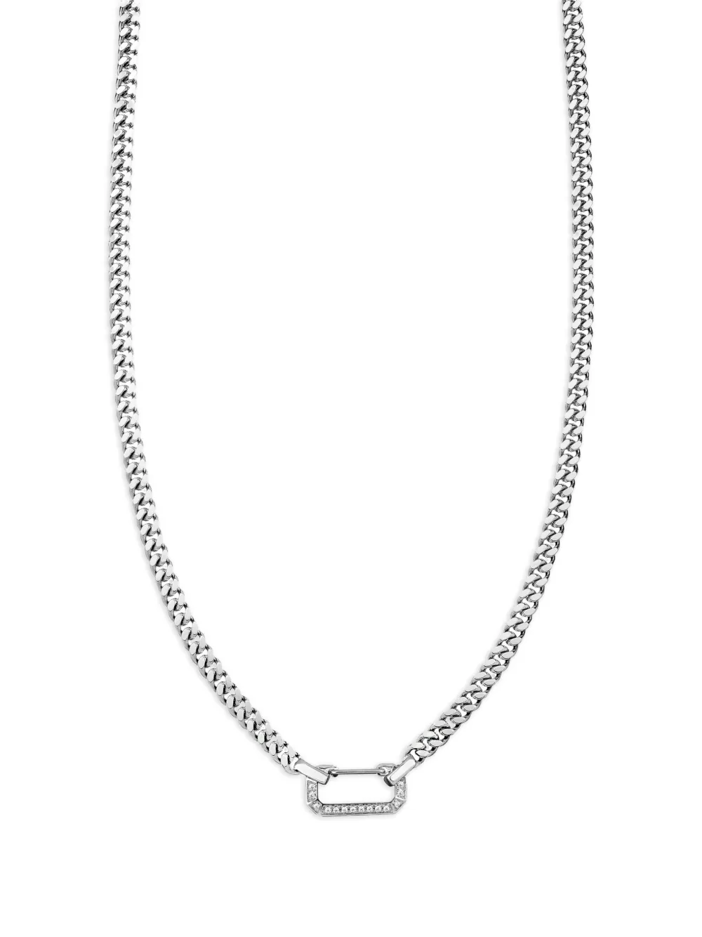  Eéra 18kt Weißgold Karabinerhalskette Mit Diamanten   Silber 