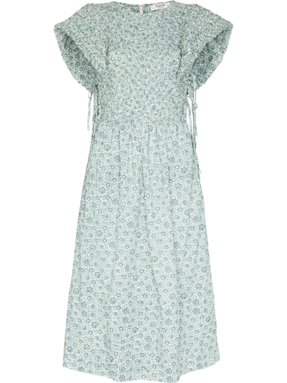 

Sea floral-print short-sleeved midi dress - Green
