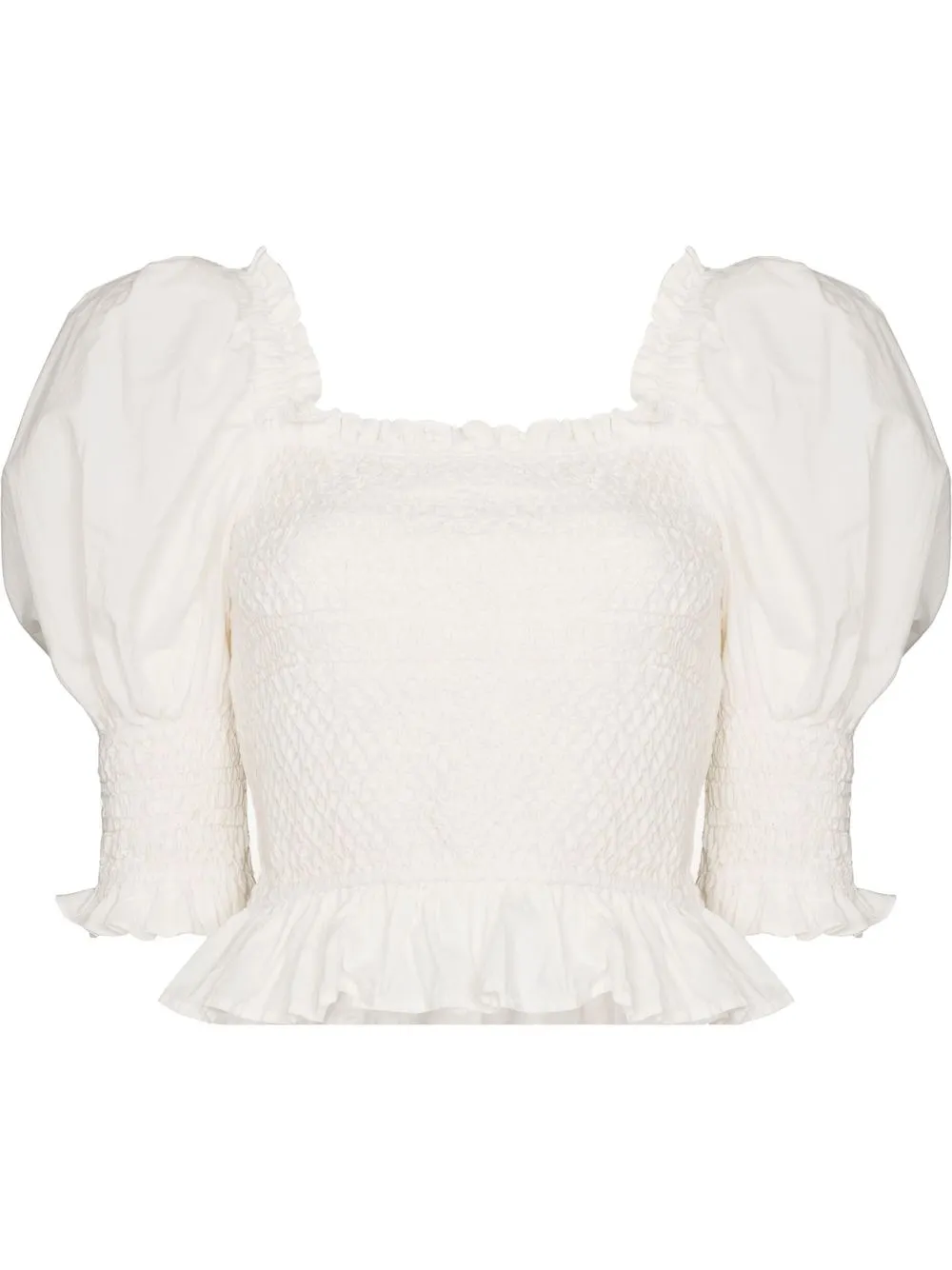 

Sea top con dobladillo peplum - Blanco