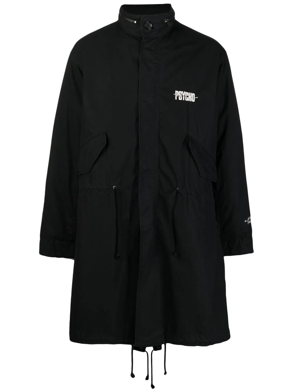 x Psycho graphic-patch coat