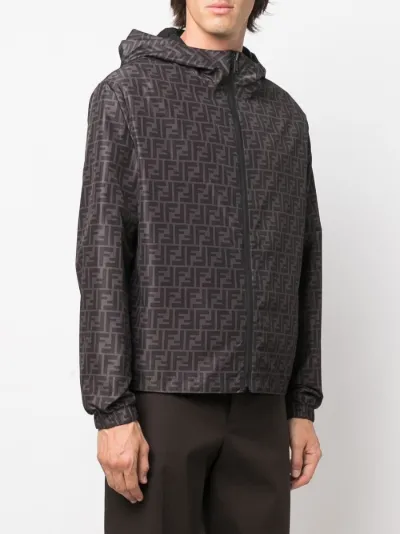 FF-logo zip-up hooded jacket | Fendi 