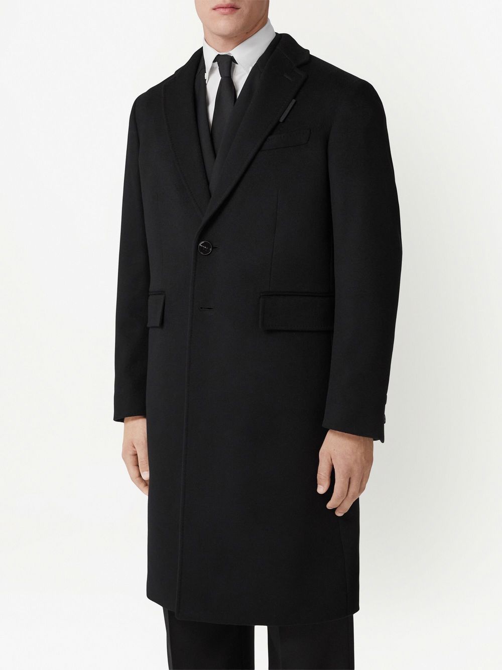 Shop Burberry Single-breasted Wool Coat In 黑色