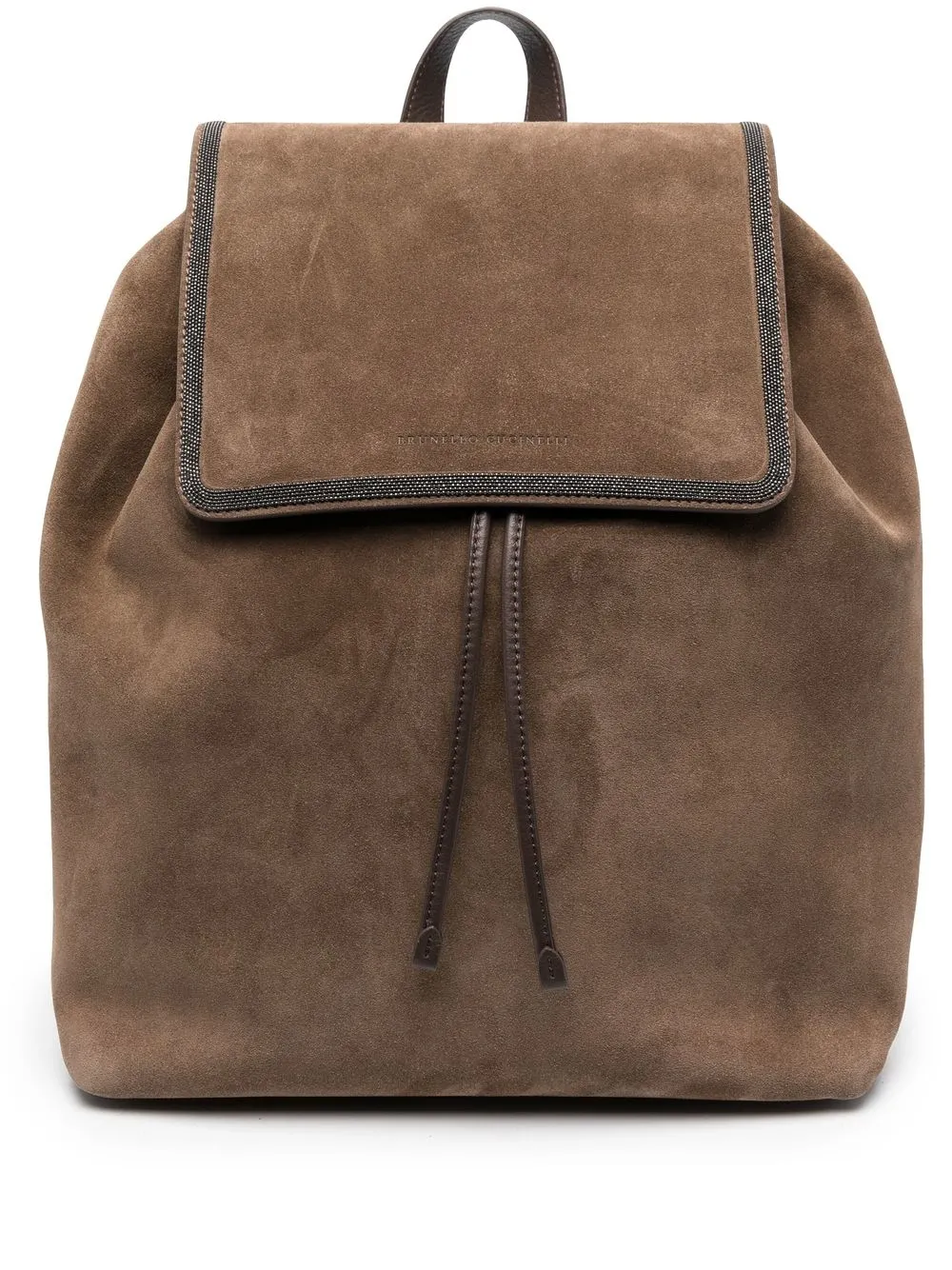 

Brunello Cucinelli mochila con logo en relieve - Marrón