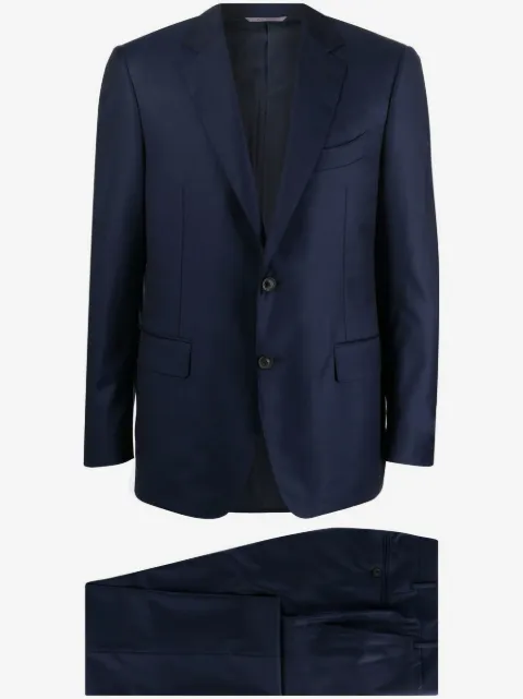 Canali enkelknäppt kostym med logotypmärke