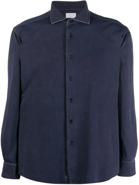 Xacus long-sleeve washed-effect shirt