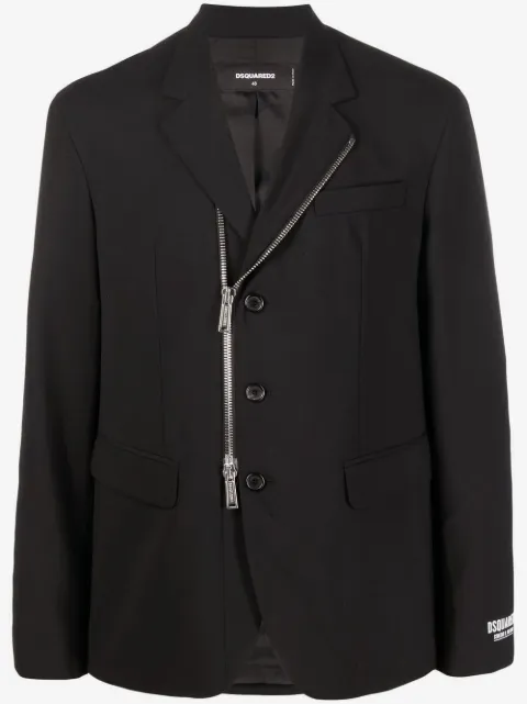 DSQUARED2 logo-print zip-fastening jacket