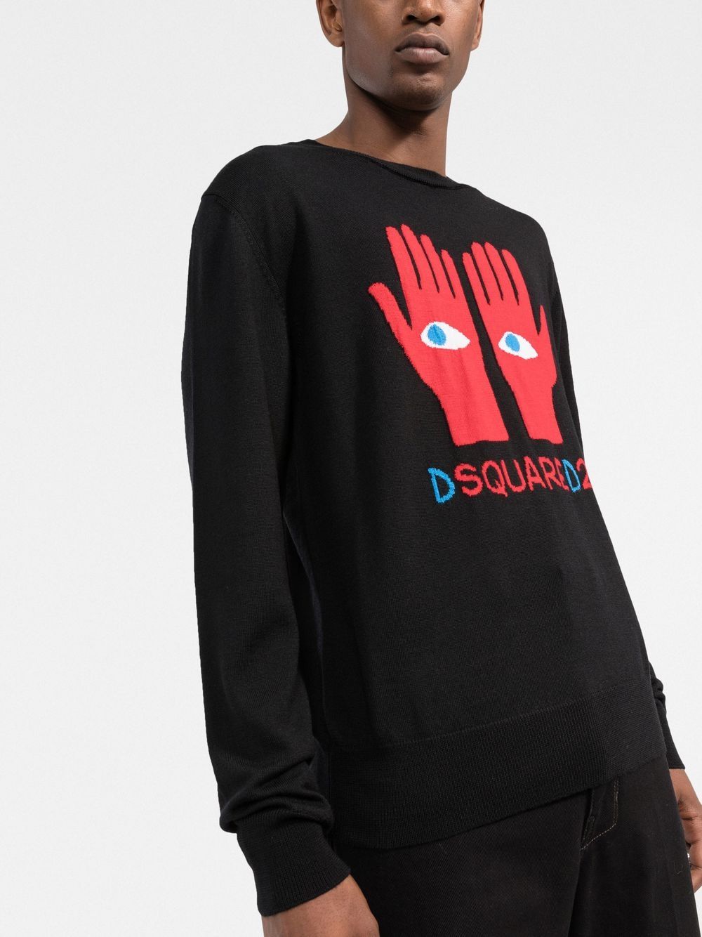 DSQUARED2 eyes on hands knitted jumper Men