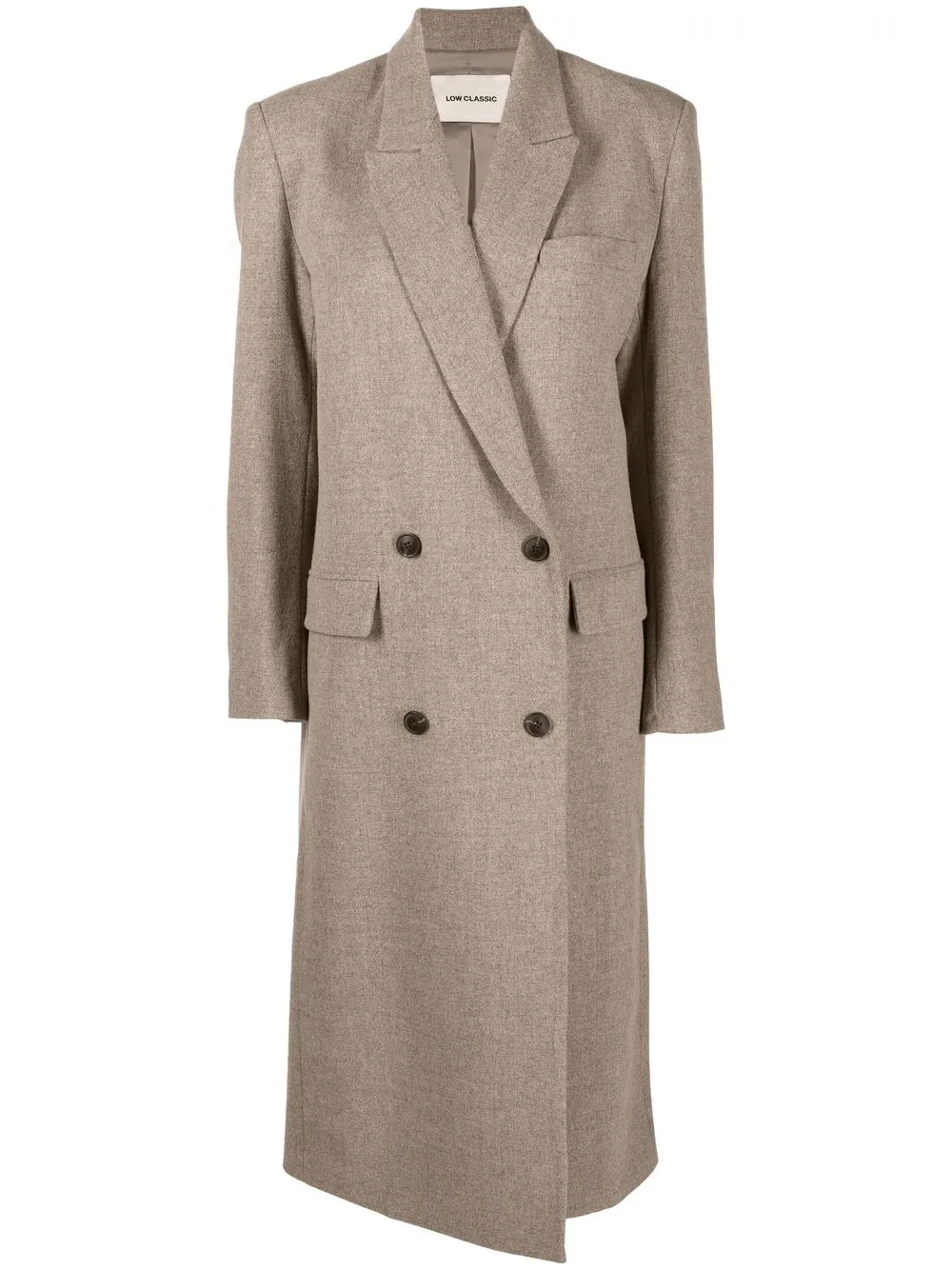 Low Classic buttoned-up double-breasted coat | Neutrals | Image 1
