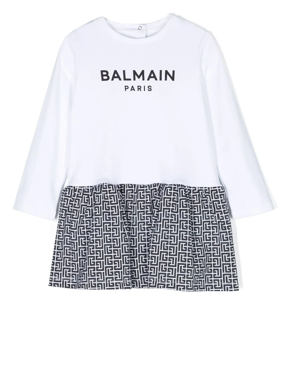 

Balmain Kids monogram logo-print dress - White