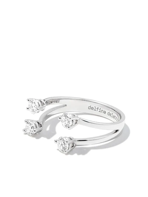【関税送料込】DELFINA DELETTREZ 18KT DIAMOND DOTS リング** Delfina Delettrez 18kt White Gold Dots Diamond Ring | Silver