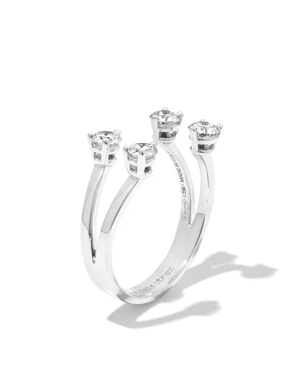 Delfina Delettrez 18kt White Gold Dots Diamond Ring | Silver