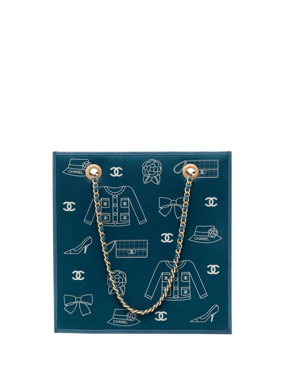 

CHANEL Pre-Owned 2002 logo print tote - Blue