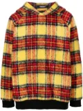 Undercover plaid-check print hoodie - Yellow