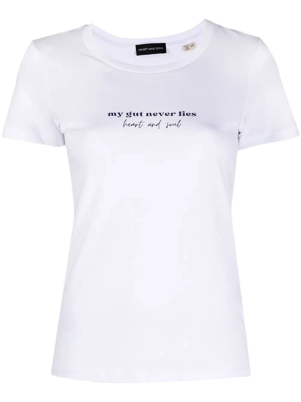 slogan-print round neck T-shirt | Heart 