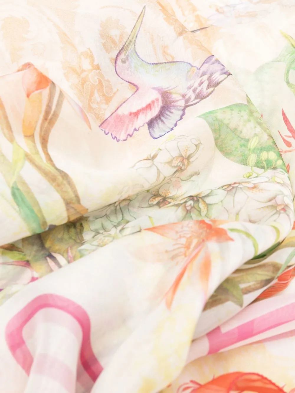  Etro Schal Mit Blumen Print   Orange 