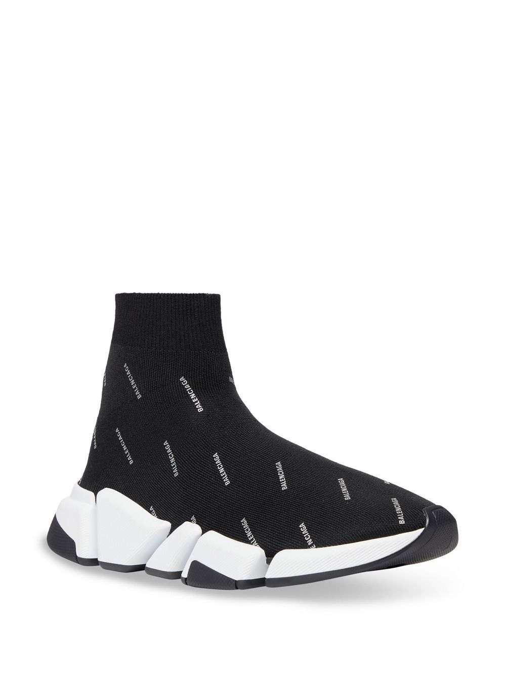 Shop Balenciaga Speed 2.0 Logo Sneakers In Schwarz