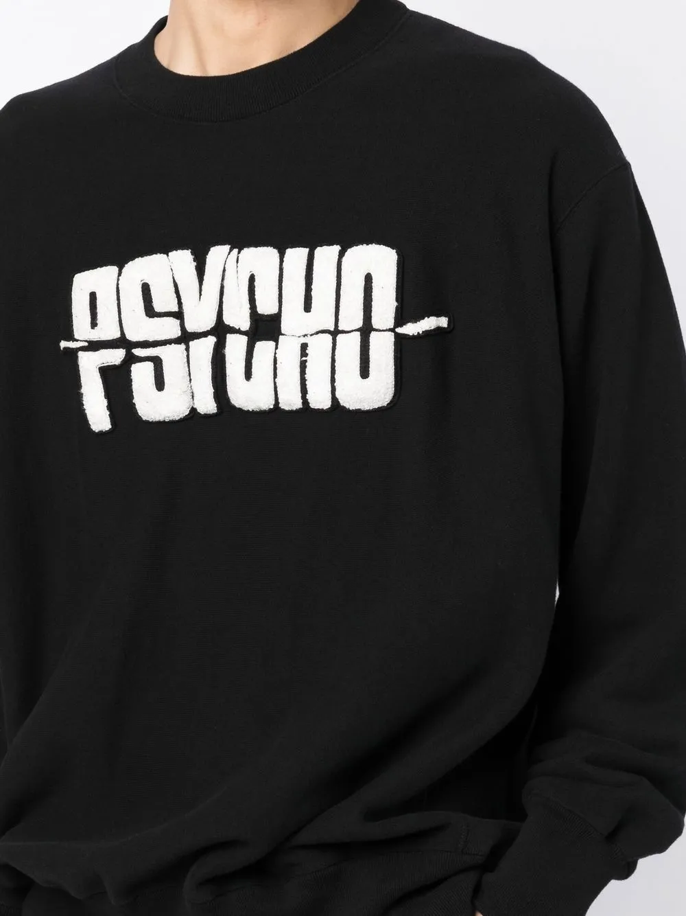 x Psycho appliqué crew-neck sweatshirt