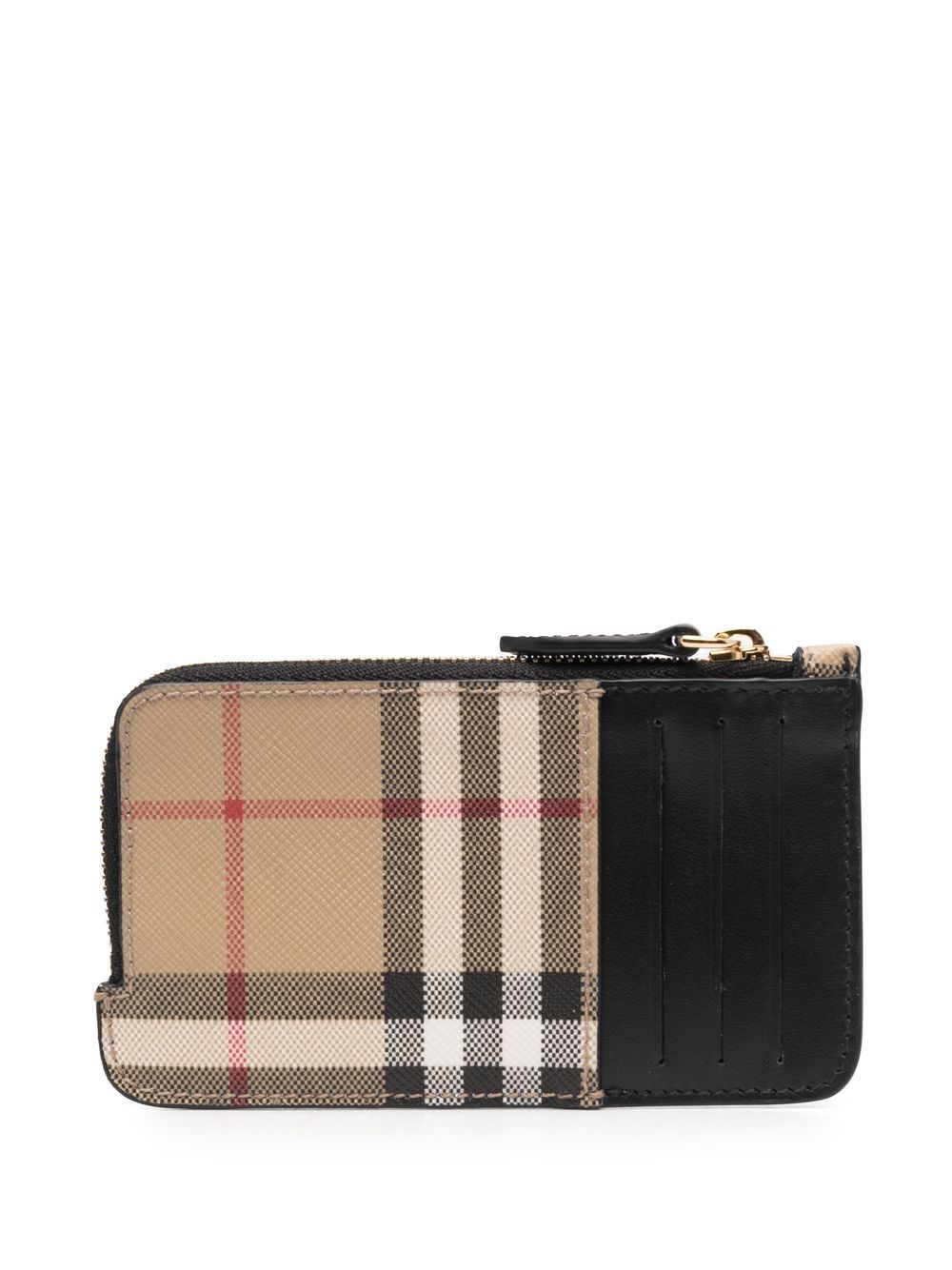 Shop Burberry Vintage Check Compact Wallet In Neutrals